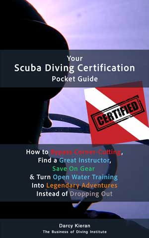 pocket guide for learning to dive and getting a scuba diving certification like the PADI open water diver c-card